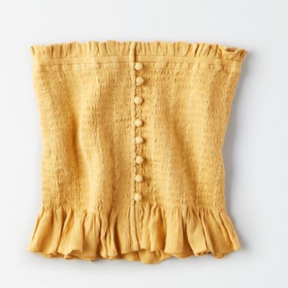 American Eagle Outfitters Smock Festival button Tube Top S